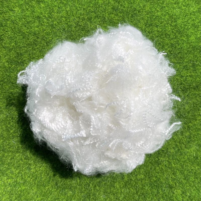Close-up of bicomponent PE/PET fibers