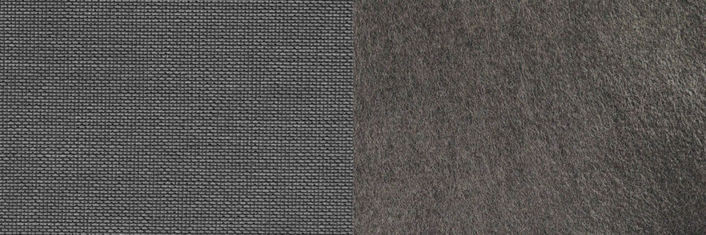 A side-by-side microscopic comparison of a woven fabric's grid and a nonwoven's random web