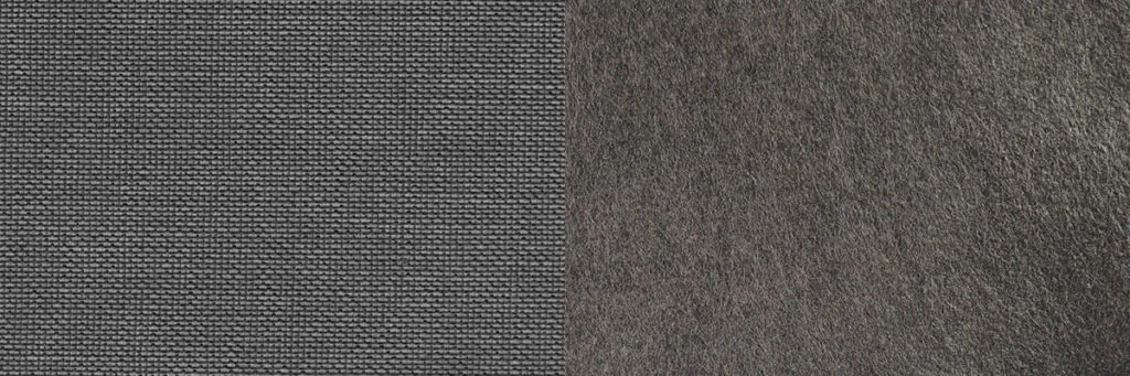 A side-by-side microscopic comparison of a woven fabric's grid and a nonwoven's random web