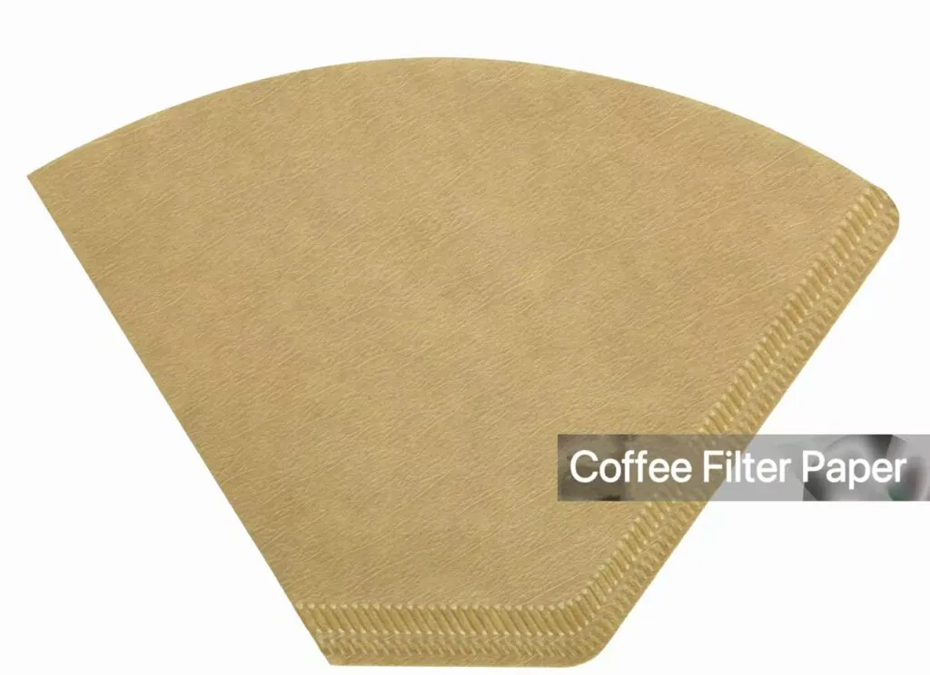 A close-up view showing the fine texture of a paper coffee filter